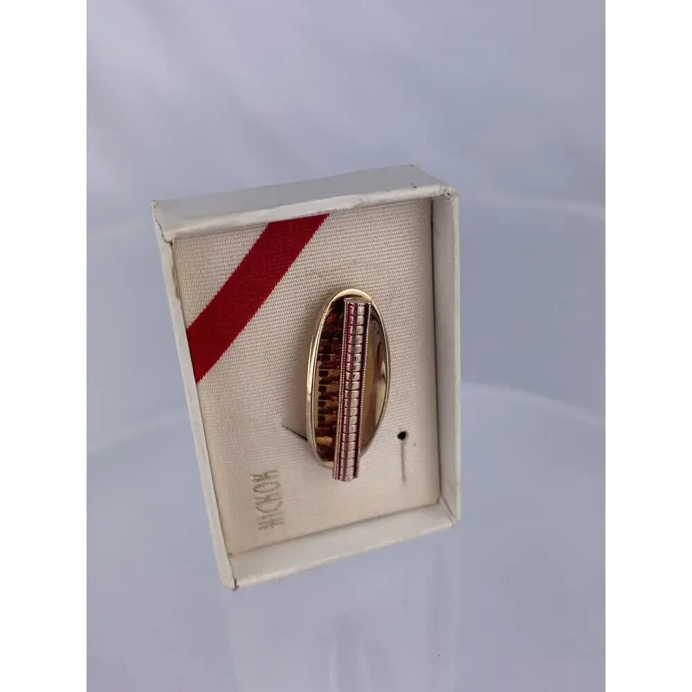 Modernist Optic Bar 14k Gold Plated Tie Clip Bar Hickok Illusion Box Vintage